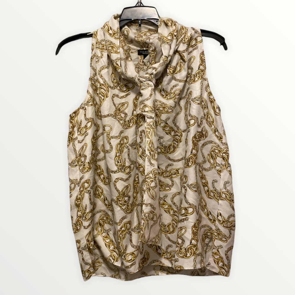 Talbots Chain Link Tie Blouse